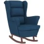 Schaukelstuhl mit Holzbeinen und blauem Samthocker von vidaXL, Schaukelstühle - Ref: Foro24-3121229, Preis: 270,52 €, Rabatt: %