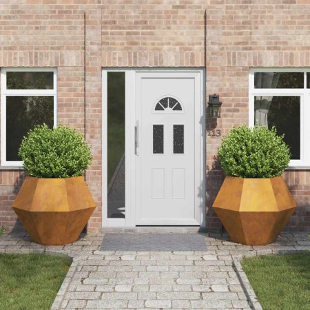 Jardinera 2 pcs Oxidado 100 x 100 x 80 cm Acero autopatinable