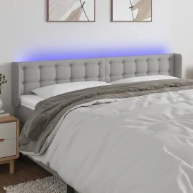 Hellgraues Stoffkopfteil mit LED 203x16x78/88 cm von vidaXL, Kopf- und Fußteile - Ref: Foro24-3123692, Preis: 77,27 €, Rabatt: %