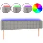 Light gray fabric headboard with LED 203x16x78/88 cm by vidaXL, Headboards and footboards - Ref: Foro24-3123692, Price: 77,27...