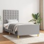Light gray fabric bed frame with headboard 100x200 cm by vidaXL, Beds and slatted bases - Ref: Foro24-3125357, Price: 138,23 ...