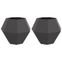 Jardinera 2 pcs Negro 75 x 75 x 60 cm Acero