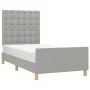 Light gray fabric bed frame with headboard 100x200 cm by vidaXL, Beds and slatted bases - Ref: Foro24-3125357, Price: 143,53 ...
