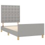 Light gray fabric bed frame with headboard 100x200 cm by vidaXL, Beds and slatted bases - Ref: Foro24-3125357, Price: 138,23 ...