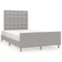 Light gray fabric bed frame with headboard 120x200 cm by vidaXL, Beds and slatted bases - Ref: Foro24-3125365, Price: 170,51 ...
