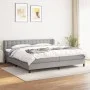 Box spring bed with light gray fabric mattress 200x200 cm by vidaXL, Beds and slatted bases - Ref: Foro24-3126589, Price: 603...