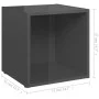 Muebles TV 4 uds madera contrachapada gris brillo 37x35x37 cm de vidaXL, Muebles TV - Ref: Foro24-805524, Precio: 51,12 €, De...