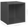 TV-Möbel 4 Stk. Sperrholz glänzend grau 37x35x37 cm von vidaXL, TV-Möbel - Ref: Foro24-805524, Preis: 51,63 €, Rabatt: %