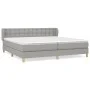 Box spring bed with light gray fabric mattress 200x200 cm by vidaXL, Beds and slatted bases - Ref: Foro24-3127149, Price: 592...