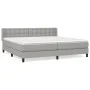 Box spring bed with light gray fabric mattress 200x200 cm by vidaXL, Beds and slatted bases - Ref: Foro24-3130057, Price: 598...