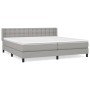 Cama box spring con colchón tela gris claro 200x200 cm de vidaXL, Camas y somieres - Ref: Foro24-3130057, Precio: 604,43 €, D...