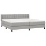 Box spring bed with light gray fabric mattress 200x200 cm by vidaXL, Beds and slatted bases - Ref: Foro24-3130057, Price: 598...
