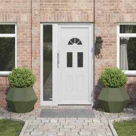 Jardinera 2 pcs Verde Oliva 75 x 75 x 60 cm Acero