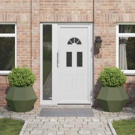 Jardinera 2 pcs Verde Oliva 75 x 75 x 60 cm Acero en Maceteros y jardineras | Comprar online en Foro24