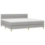 Box spring bed with fabric mattress and light gray LED 200x200 cm by vidaXL, Beds and slatted bases - Ref: Foro24-3134061, Pr...