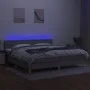Box spring bed with fabric mattress and light gray LED 200x200 cm by vidaXL, Beds and slatted bases - Ref: Foro24-3134061, Pr...