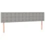Box spring bed with fabric mattress and light gray LED 200x200 cm by vidaXL, Beds and slatted bases - Ref: Foro24-3134061, Pr...