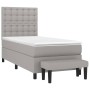Box spring bed with light gray fabric mattress 100x200 cm by vidaXL, Beds and slatted bases - Ref: Foro24-3136893, Price: 370...