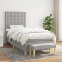 Cama box spring con colchón tela gris claro 100x200 cm de vidaXL, Camas y somieres - Ref: Foro24-3137453, Precio: 375,14 €, D...