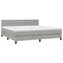 Box spring bed with light gray fabric mattress 200x200 cm by vidaXL, Beds and slatted bases - Ref: Foro24-3140401, Price: 587...