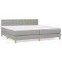 Box spring bed with light gray fabric mattress 200x200 cm by vidaXL, Beds and slatted bases - Ref: Foro24-3140961, Price: 580...