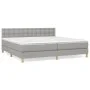 Box spring bed with light gray fabric mattress 200x200 cm by vidaXL, Beds and slatted bases - Ref: Foro24-3140961, Price: 567...