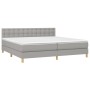 Box spring bed with light gray fabric mattress 200x200 cm by vidaXL, Beds and slatted bases - Ref: Foro24-3140961, Price: 580...