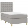 Box spring bed with light gray fabric mattress 100x200 cm by vidaXL, Beds and slatted bases - Ref: Foro24-3142633, Price: 343...