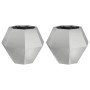 Jardinera 2 pcs Plateado 50 x 50 x 40 cm Acero Galvanizado