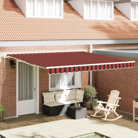 Toldo Retráctil Naranja y Marrón 400 x 300 cm tela