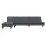 L-förmiges Schlafsofa aus dunkelgrauem Samt, 255 x 140 x 70 cm von vidaXL, Sofas - Ref: Foro24-3157261, Preis: 434,09 €, Raba...