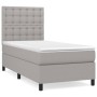 Cama box spring con colchón tela gris claro 100x200 cm de vidaXL, Camas y somieres - Ref: Foro24-3142073, Precio: 345,20 €, D...