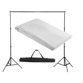 Sistema de soporte de telón fondo 300x300 cm blanco de vidaXL, Fondos - Ref: Foro24-160068, Precio: 77,44 €, Descuento: %