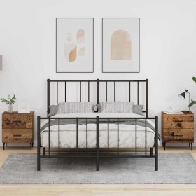 Armario de Noche con cajón 2 pcs Madera vieja 40 x 35 x 47.5 cm