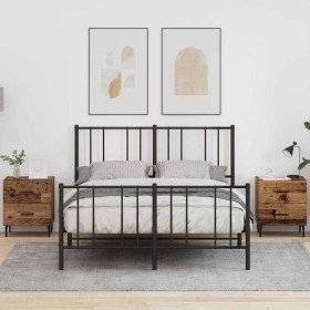 Armario de Noche con cajón 2 pcs Madera vieja 40 x 35 x 47.5 cm en Mesitas de noche | Comprar online en Foro24