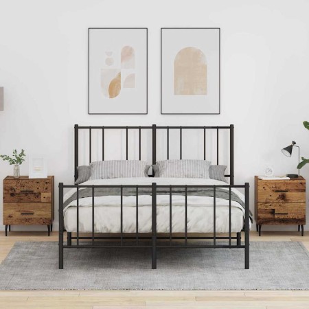 Armario de Noche con cajón 2 pcs Madera vieja 40 x 35 x 47.5 cm