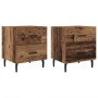 Armario de Noche con cajón 2 pcs Madera vieja 40 x 35 x 47.5 cm