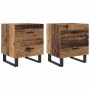 Armario de Noche con cajón 2 pcs Madera vieja 40 x 35 x 47.5 cm