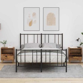 Mesa de Noche con cajón 2 pcs Madera vieja 40 x 35 x 47.5 cm en Mesitas de noche | Comprar online en Foro24