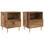 Mesa de Noche con cajón 2 pcs Madera vieja 40 x 35 x 47.5 cm