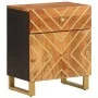 Mesita de noche madera maciza mango marrón y negro 50x33x60 c de vidaXL, Mesitas de noche - Ref: Foro24-356791, Precio: 65,75...