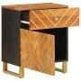 Mesita de noche madera maciza mango marrón y negro 50x33x60 c de vidaXL, Mesitas de noche - Ref: Foro24-356791, Precio: 65,75...