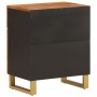 Nachttisch aus massivem Mangoholz, braun und schwarz, 50 x 33 x 60 cm von vidaXL, Nachttische - Ref: Foro24-356791, Preis: 66...