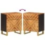 Mesita de noche madera maciza mango marrón y negro 50x33x60 c de vidaXL, Mesitas de noche - Ref: Foro24-356791, Precio: 65,75...