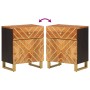 Nachttisch aus massivem Mangoholz, braun und schwarz, 50 x 33 x 60 cm von vidaXL, Nachttische - Ref: Foro24-356791, Preis: 66...