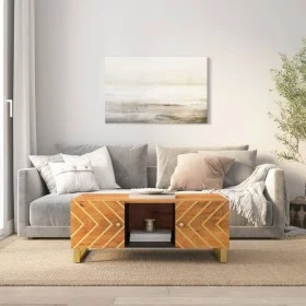 Couchtisch aus massivem schwarzem Mangoholz, braun, 100 x 54 x 40 cm von vidaXL, Couchtisch - Ref: Foro24-356795, Preis: 96,9...