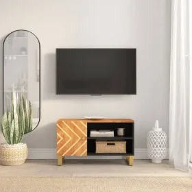 Mueble de TV madera de mango marrón negro 80x31,5x46 cm de vidaXL, Muebles TV - Ref: Foro24-356798, Precio: 57,02 €, Descuent...