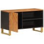 Schwarzbrauner TV-Schrank aus Mangoholz, 80 x 31,5 x 46 cm von vidaXL, TV-Möbel - Ref: Foro24-356798, Preis: 57,54 €, Rabatt: %