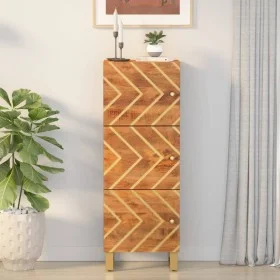 Tall sideboard solid wood brown and black mango 40x33.5x110 cm by vidaXL, Sideboards - Ref: Foro24-356812, Price: 126,53 €, D...