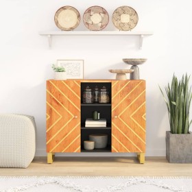 Mueble aparador madera maciza mango marrón/negro 90x33,5x75 cm de vidaXL, Aparadores - Ref: Foro24-356811, Precio: 154,76 €, ...